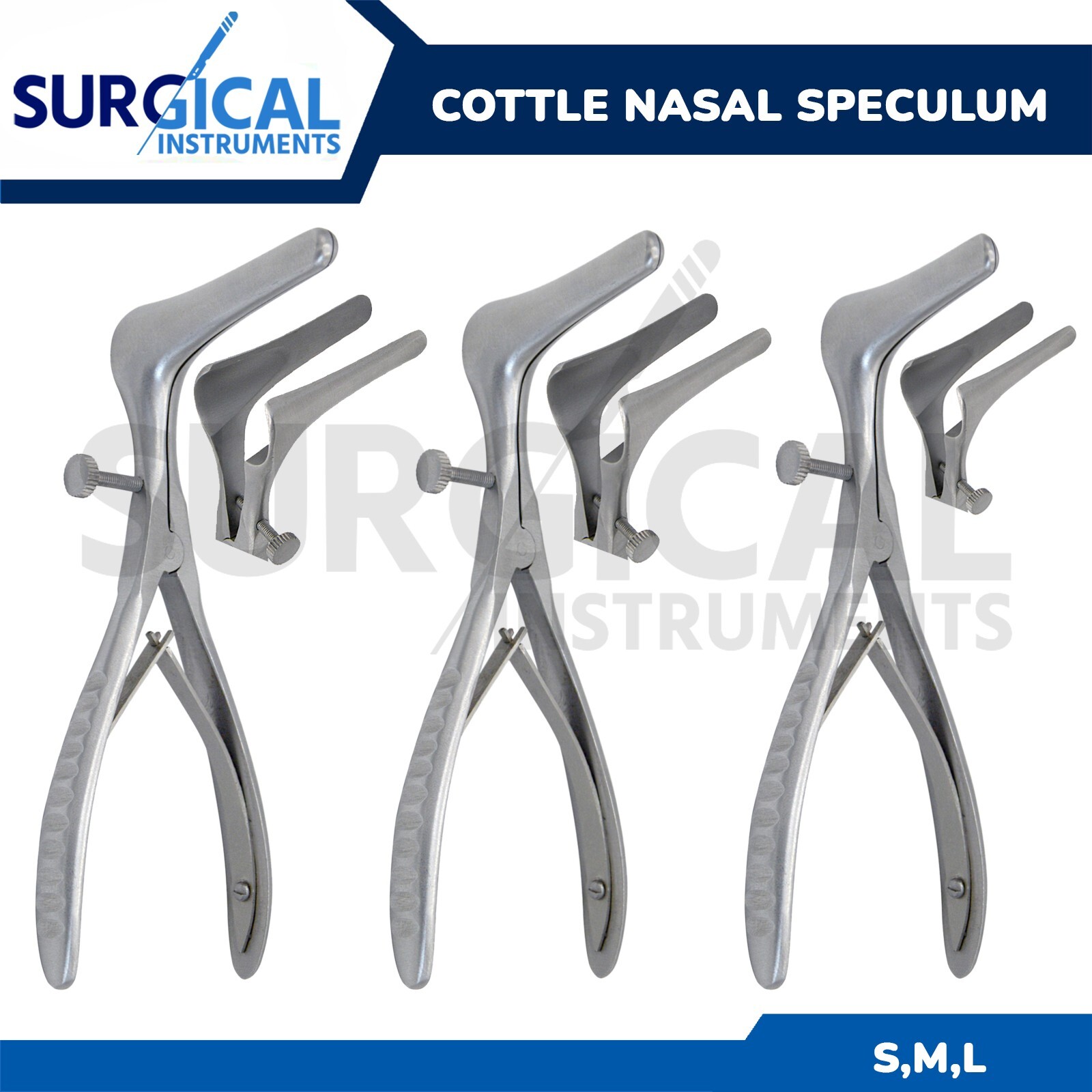 3 Pcs Set of Cottle Septum Nasal Speculum 6.00″ with Blade 35MM, 50MM, & 75MM