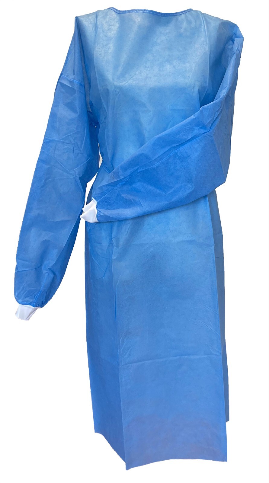 Disposable Isolation Gown SMS Knit Cuff Medical/Dental, 30gsm, Blue,50/100pcs