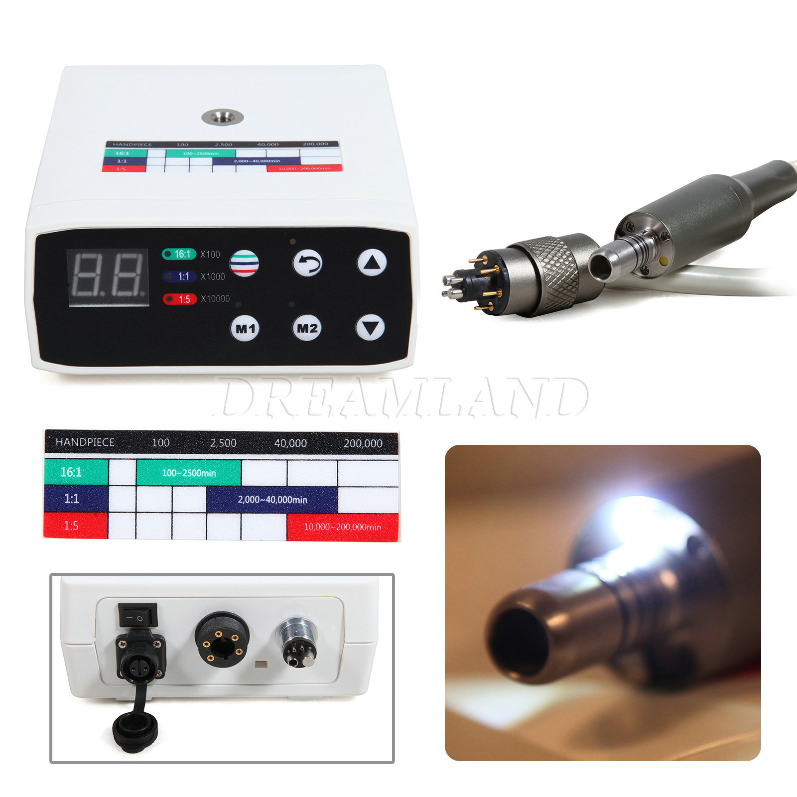Dental Brushless LED Electric Micro Motor/ 1:5/1:1/1:4.2 Contra Straight MX