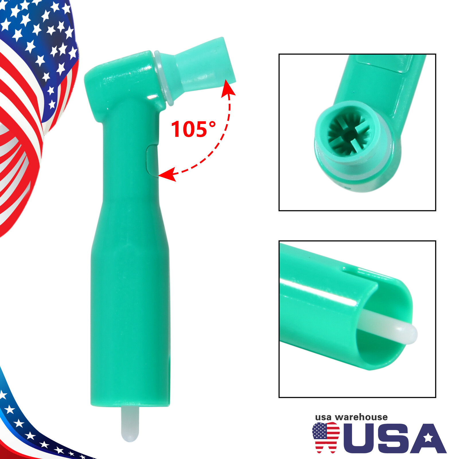 100pcs Dental Disposable Prophy Angles Soft Cup Latex Free Right Angle 105°angle