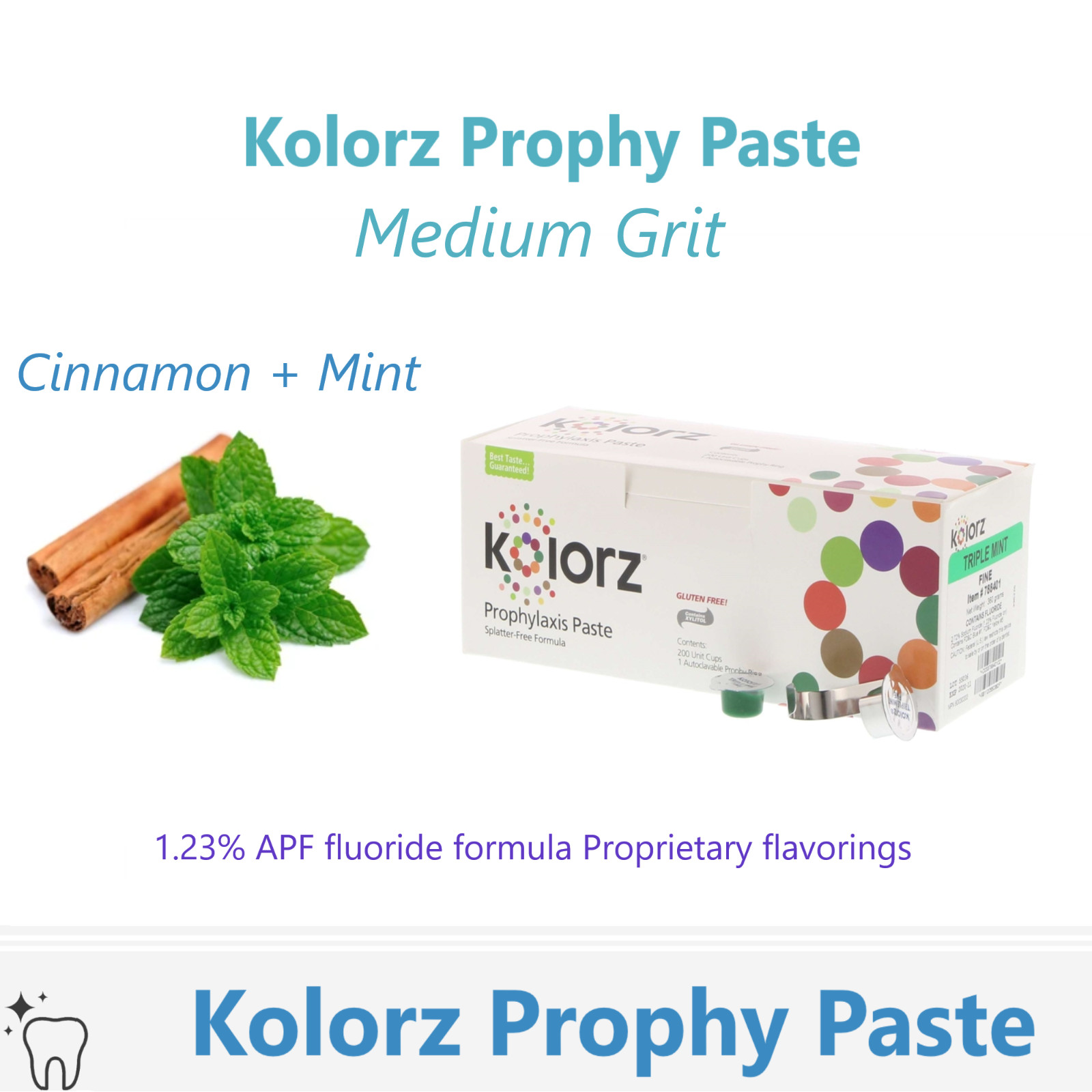 Dental DMG Kolorz Prophy Paste Medium Grit Cinnamon + Mint, 200/Box, 788415