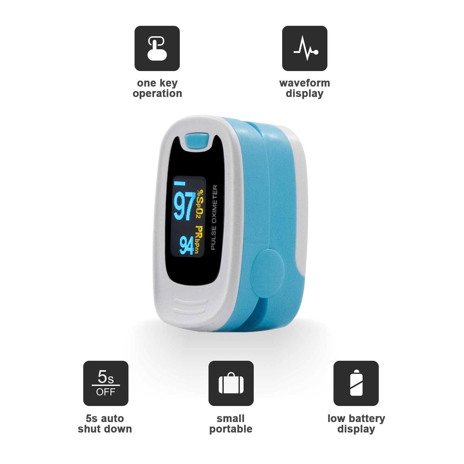 OLED Fingertip Finger Pulse Oximeter SpO2 Blood Oxygen PR Heart Rate Oximetro US