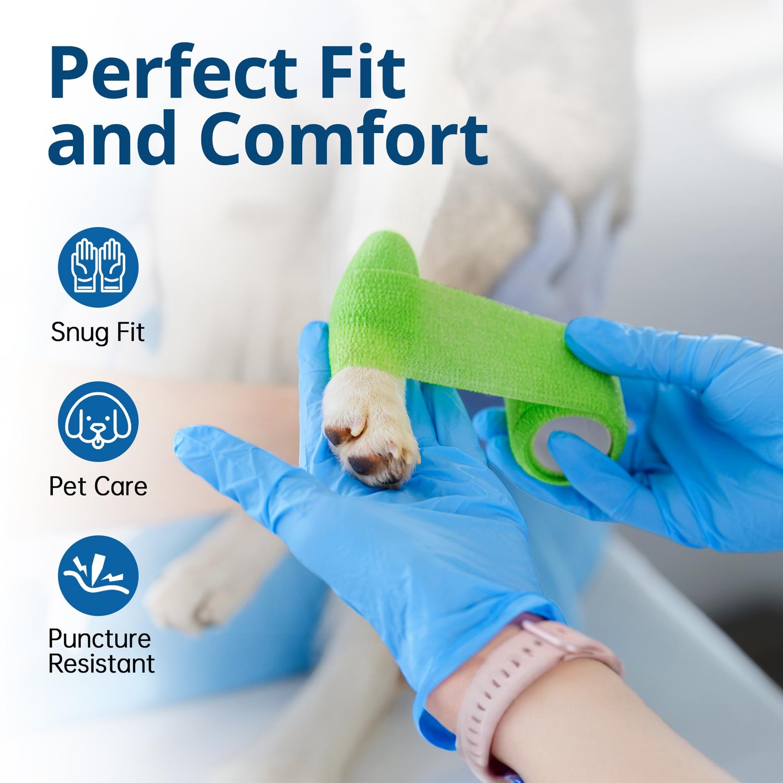 SwiftGrip Disposable Nitrile Gloves, Blue, Powder Free, 100~ct, Large