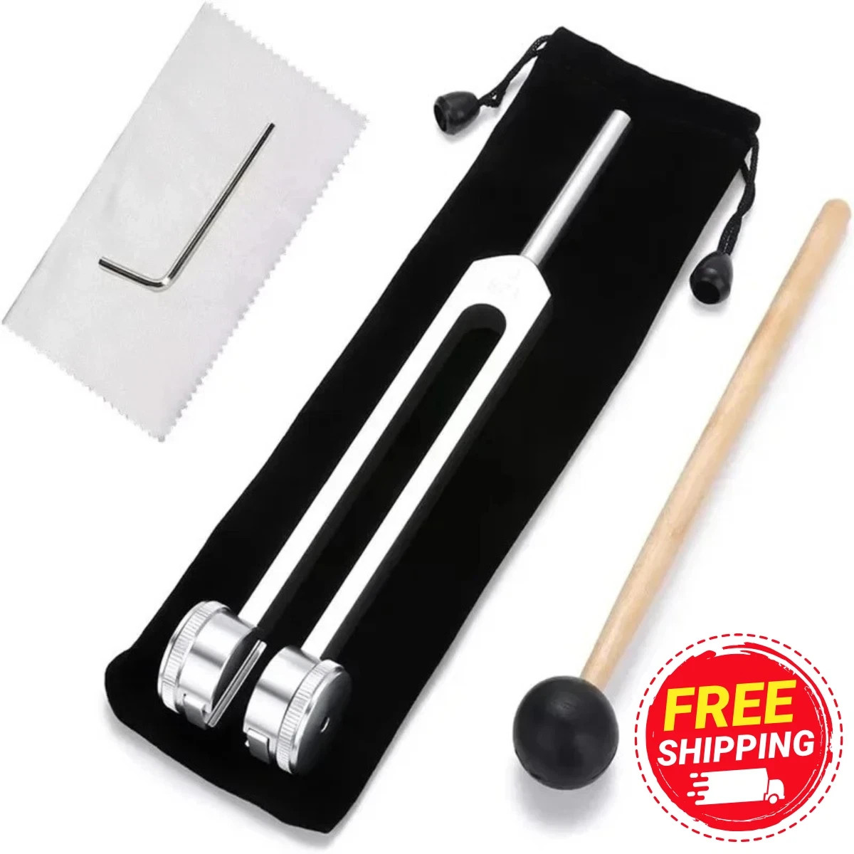 128Hz Healing Tuning Fork With Silicone Hammer Sound Therapy Musical Instrument