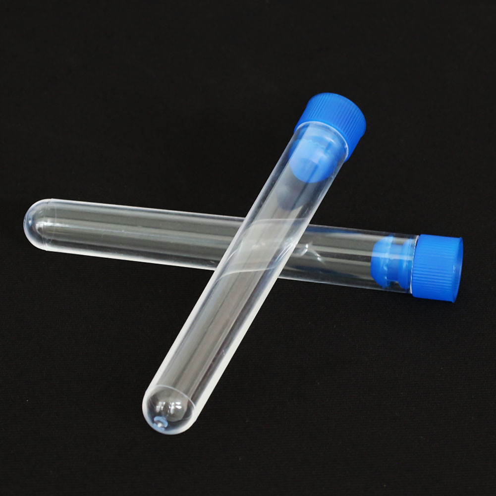 1/5/10/20/50/100Pcs Plastic Clear Lab Test Tubes Vial Sample Container Bottles
