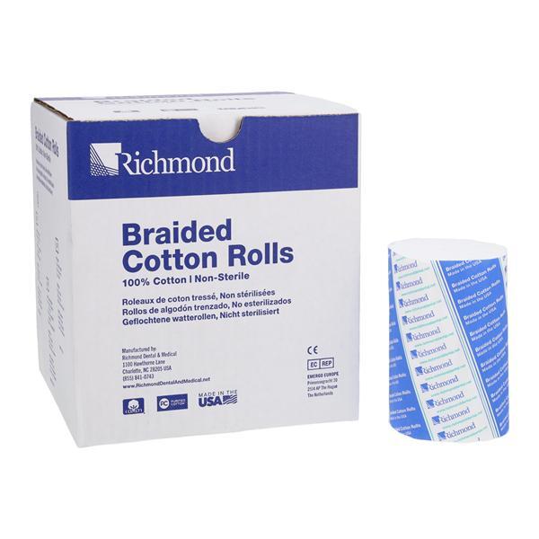 Richmond Dental 201226 Cotton Rolls Braided 4″ x 3/8″ Medium Non-Sterile 250/Bx