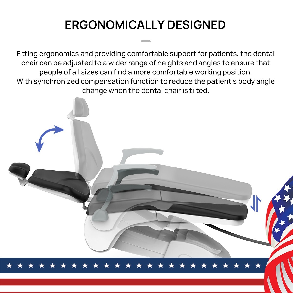 Dental Unit Chair Integral Computer Controlled DC / Mobile Delivery Unit 4 Hole