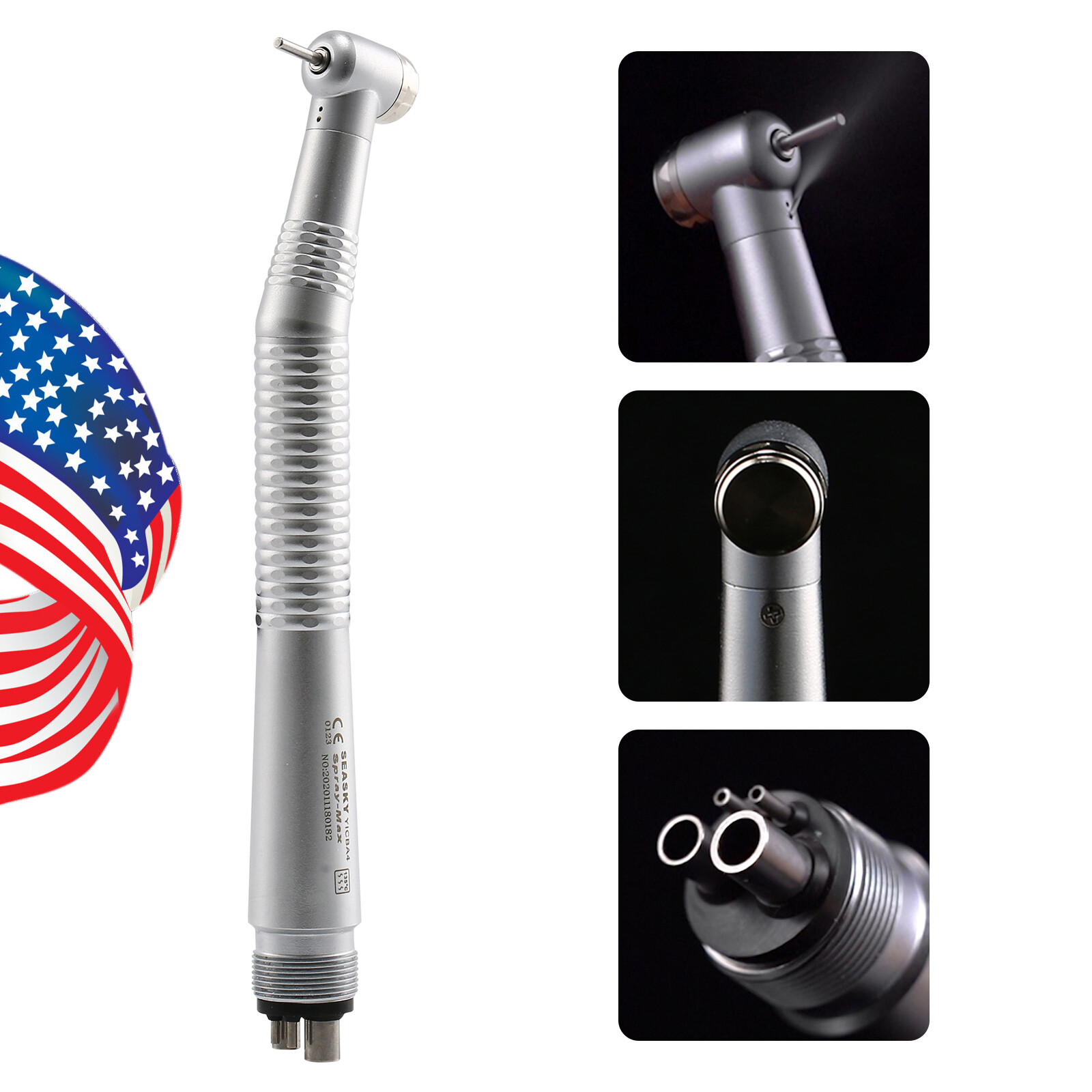 10Pc USA Dental High Speed Handpiece Push Button 4H Turbina Fit 1.6mm Burs