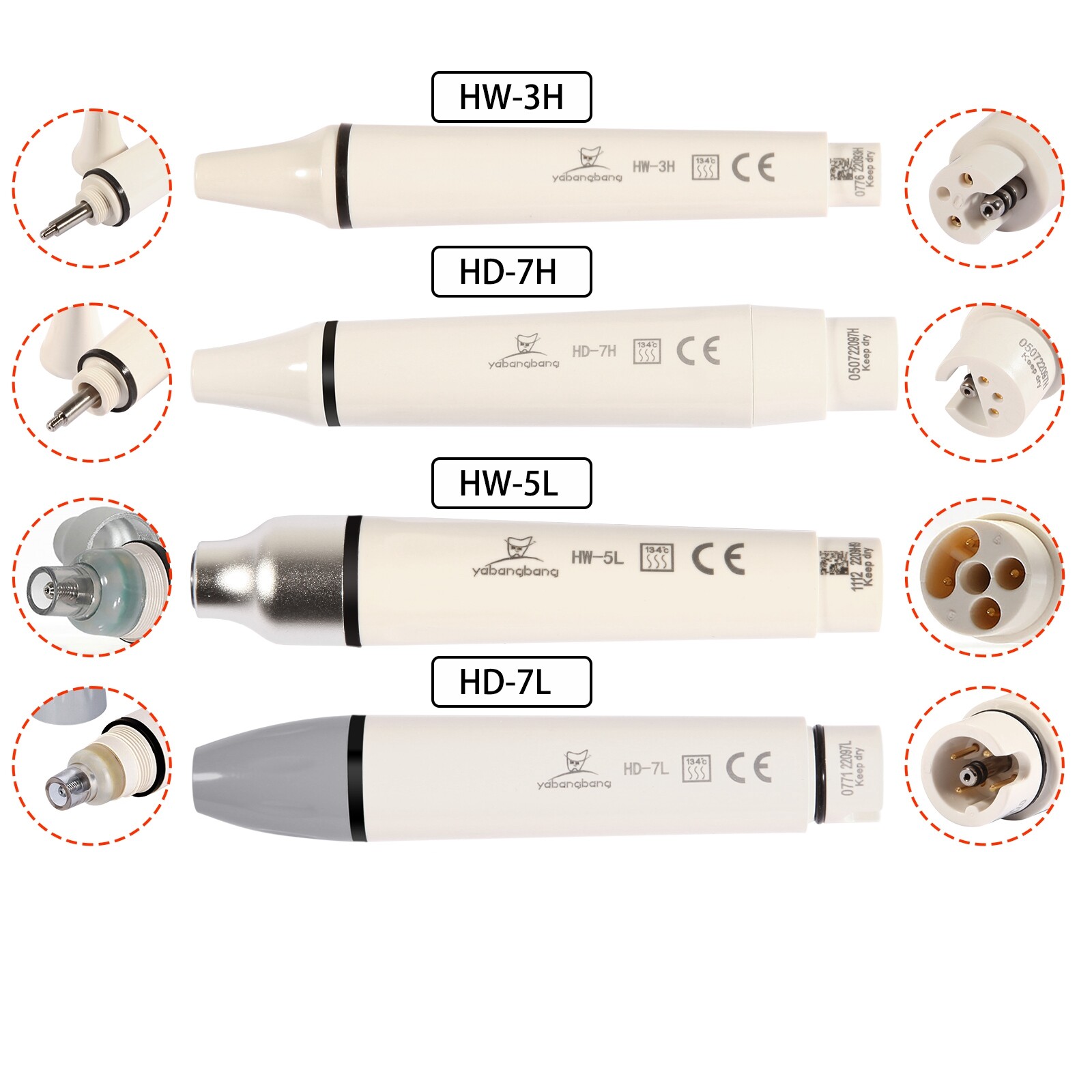 Piezo ultrasónico desmontable dental Scaler pieza de mano para EMS//DTE/SATELEC