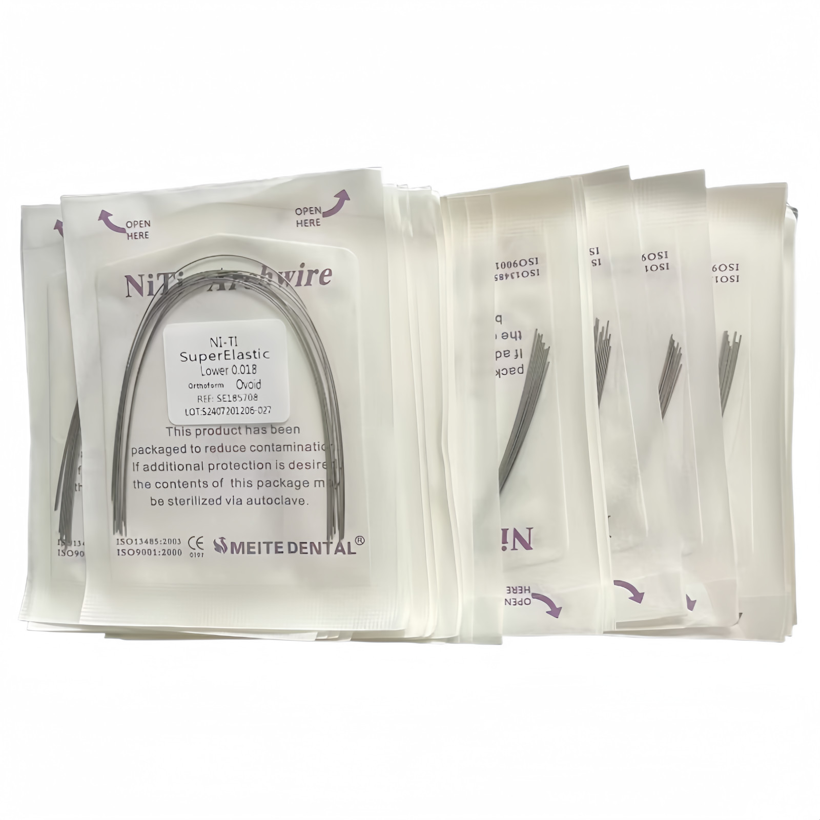 50 Packs Dental Orthodontic Niti Arch Wire Super Elastic Round Ovoid Mixed Sizes