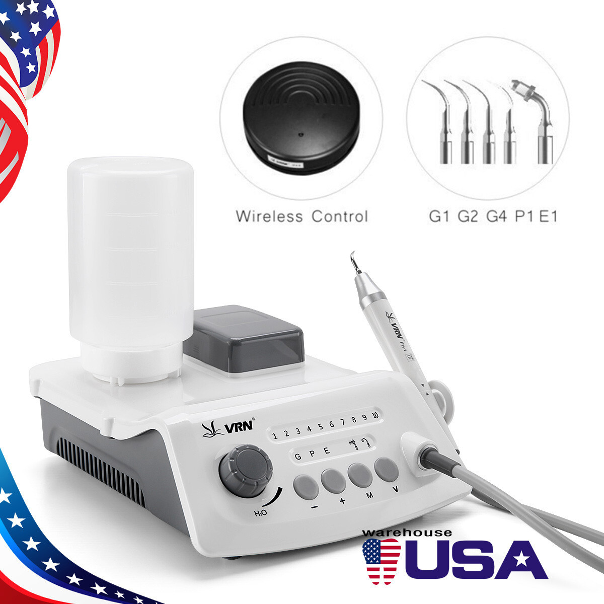VRN-A8 Dental Wireless Control Ultrasonic Scaler with Detachable LED Handpiece