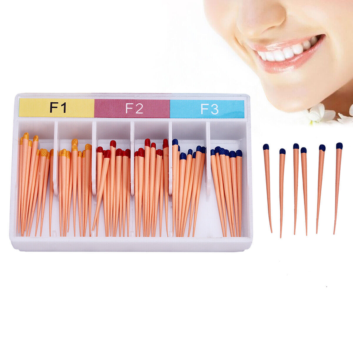 Dental Gutta Percha Points & Absorbent Paper Endo Endodontics Root Canal F1F2F3