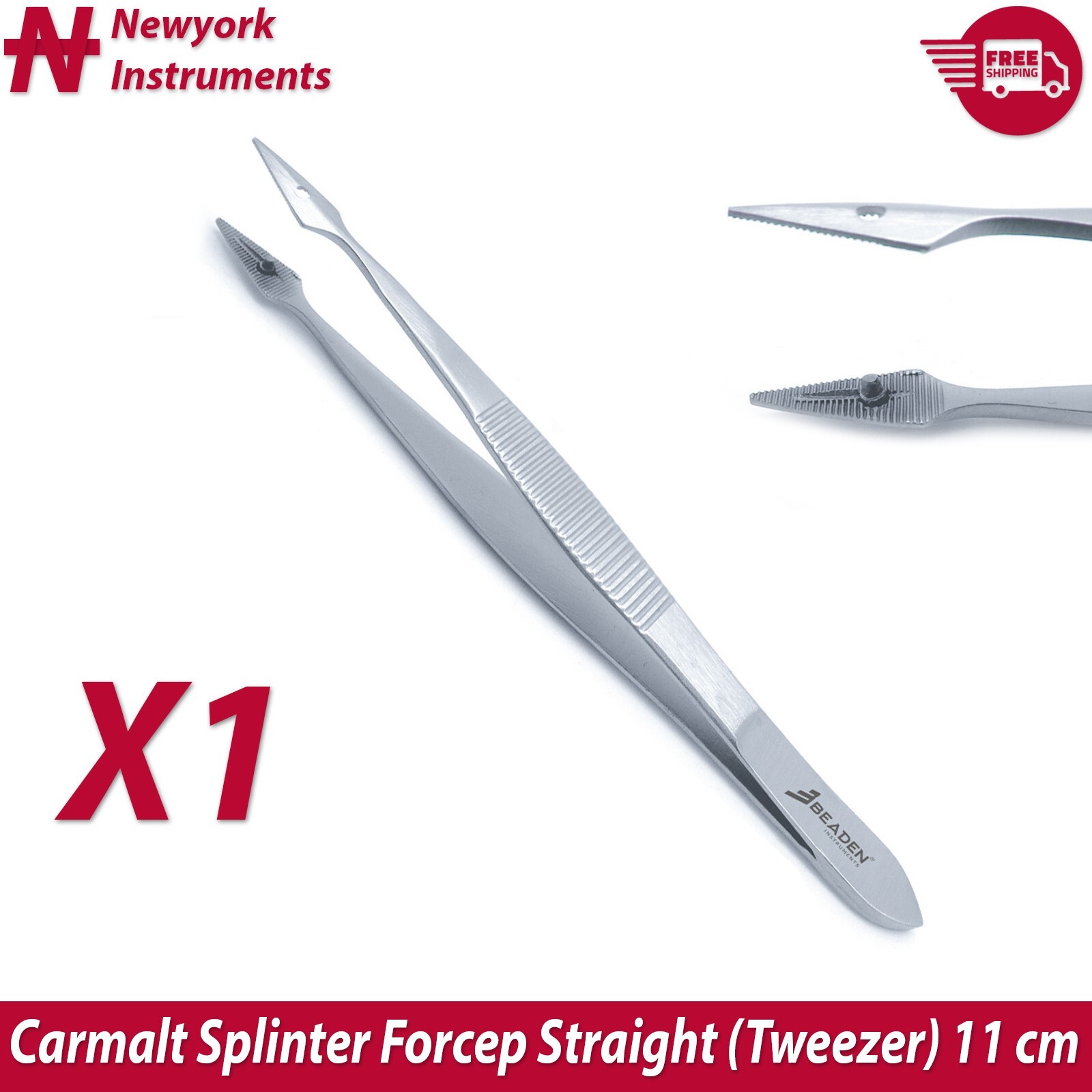 Carmalt Splinter Forceps Tweezers Str & Cur & Lancet For Splinter Removal Kit X3