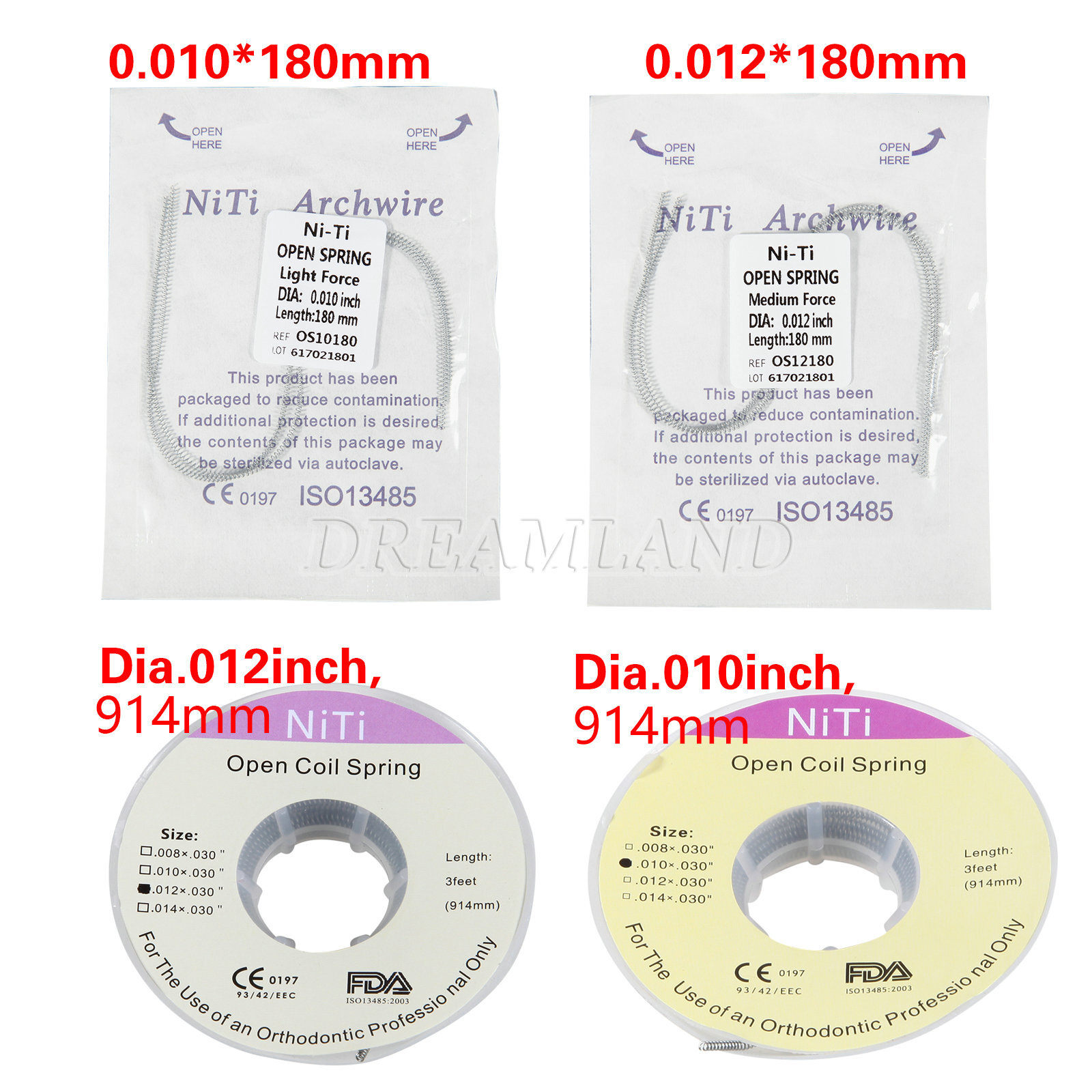 Dental Orthodontic Niti Open Coil Spool Springs Accessory 012*030″ / 010*030″