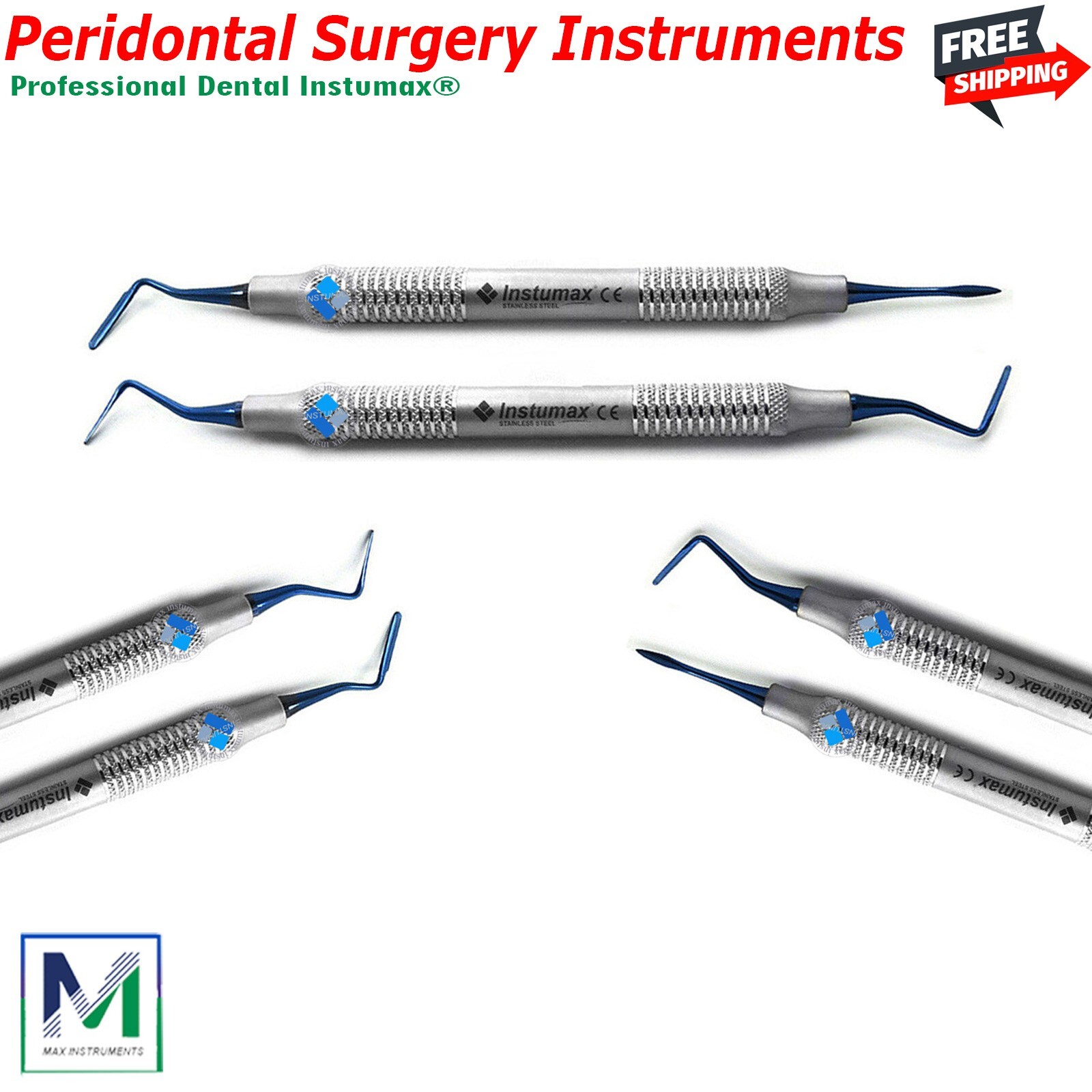Serrated Periotome PT1 PT2 Set Dental Implant Tooth Atraumatic Extraction Scaler
