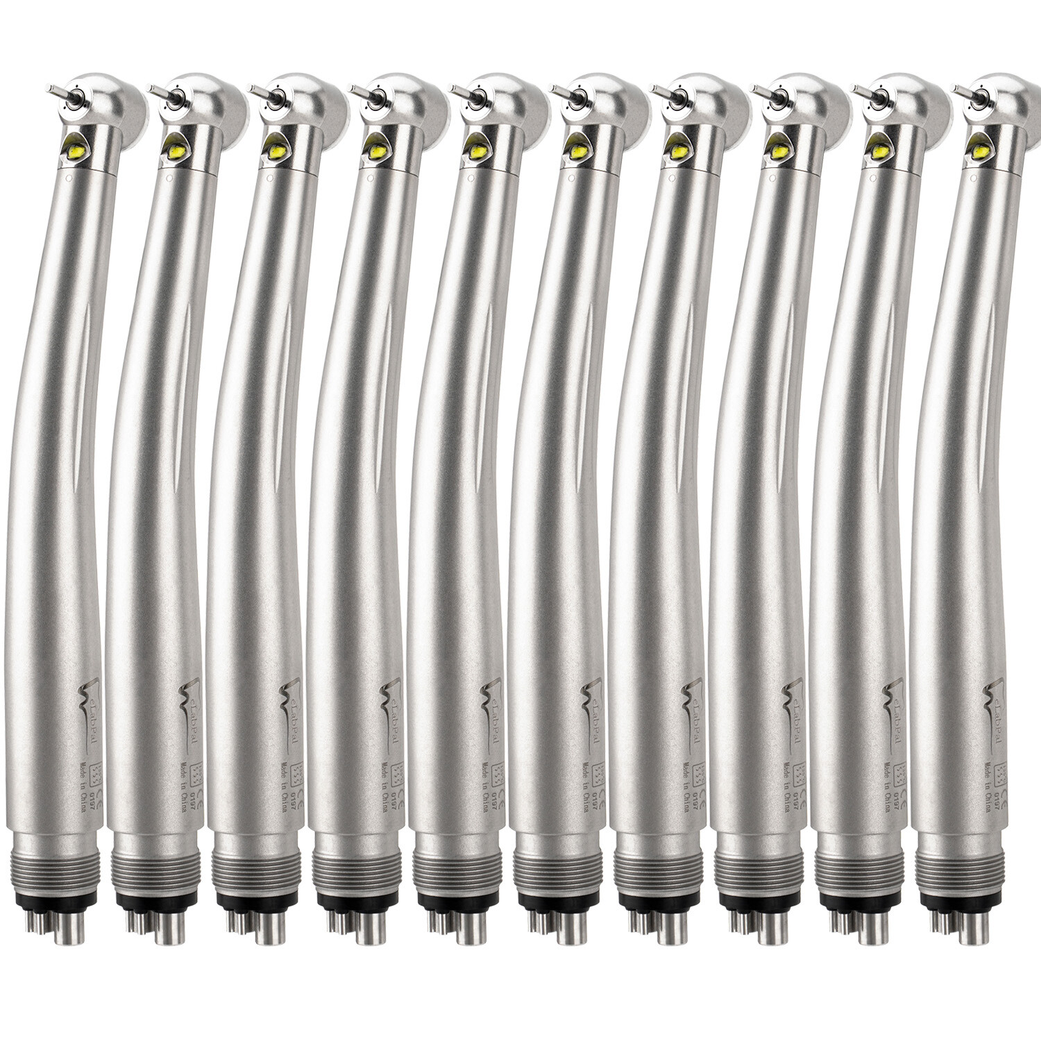 10Pcs eLabPal Dental (LED E-generator) High Speed Handpiece 4 Hole for NSK Style