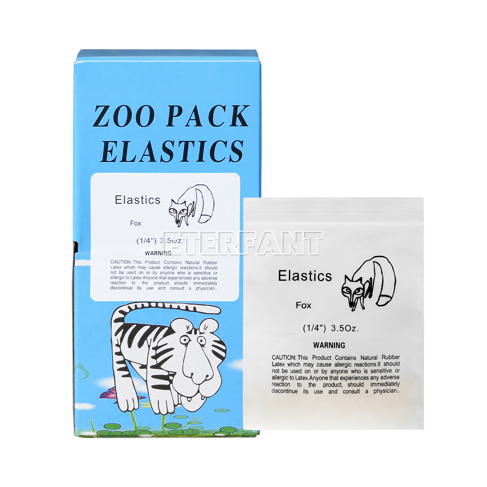 5000PCs ETERFANT Dental Ortho Rubber Bands Elastics Latex Braces 3.5oz 1/4(Fox)