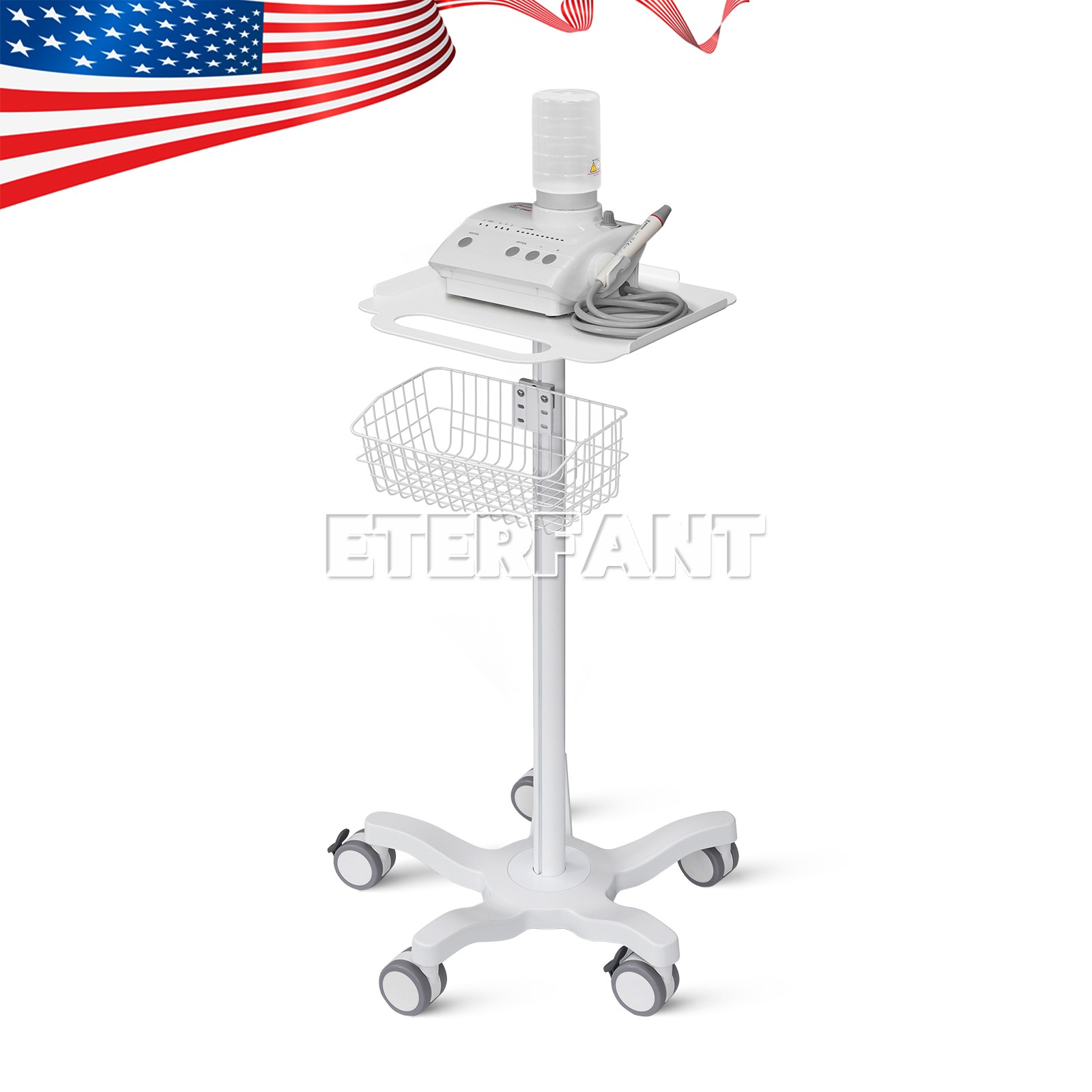 Dental Medical Mobile Folding Chair Air Turbine Set Blue/Rolling Trolley Cart