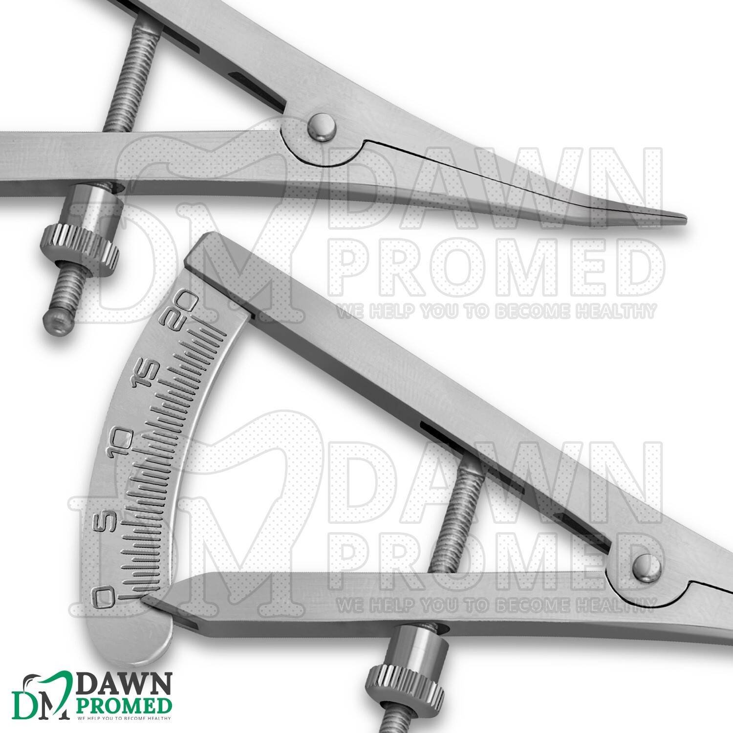 Castroviejo Caliper Angled 3.5″ Small Bone Mapping 0-20mm Scale Dental Inst
