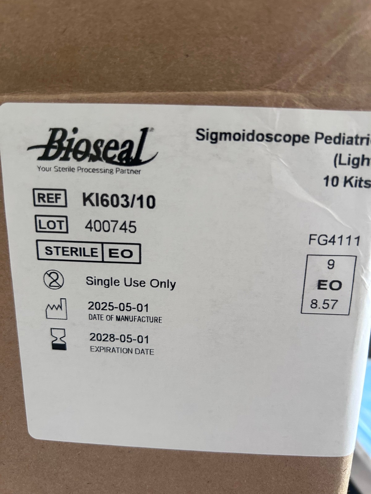 10 pack Universal Bioseal Sigmoidoscope Pediatric K1603 Lighted