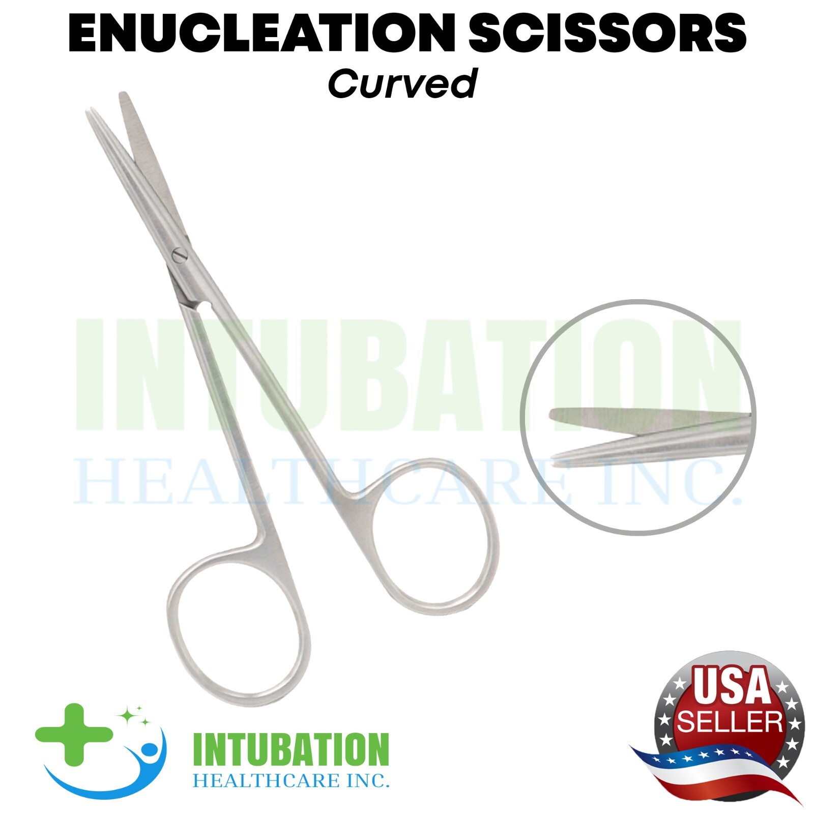 Enucleation Scissors Curved 11cm Stainless Steel Surgical OPT Eyelid Instruments