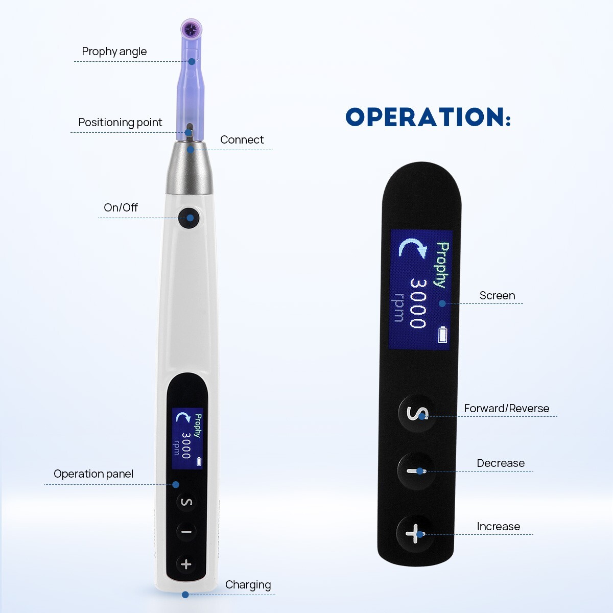 Dental Hygiene Prophy Handpiece 360° Swivel/Air Motor 4H/Air Flow Teeth Polisher