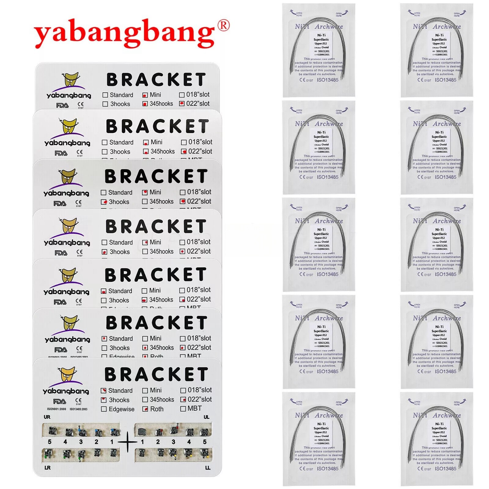 USA Dental Orthodontics Brackets Braces /Supper Elastic Niti Round Arch Wires MX