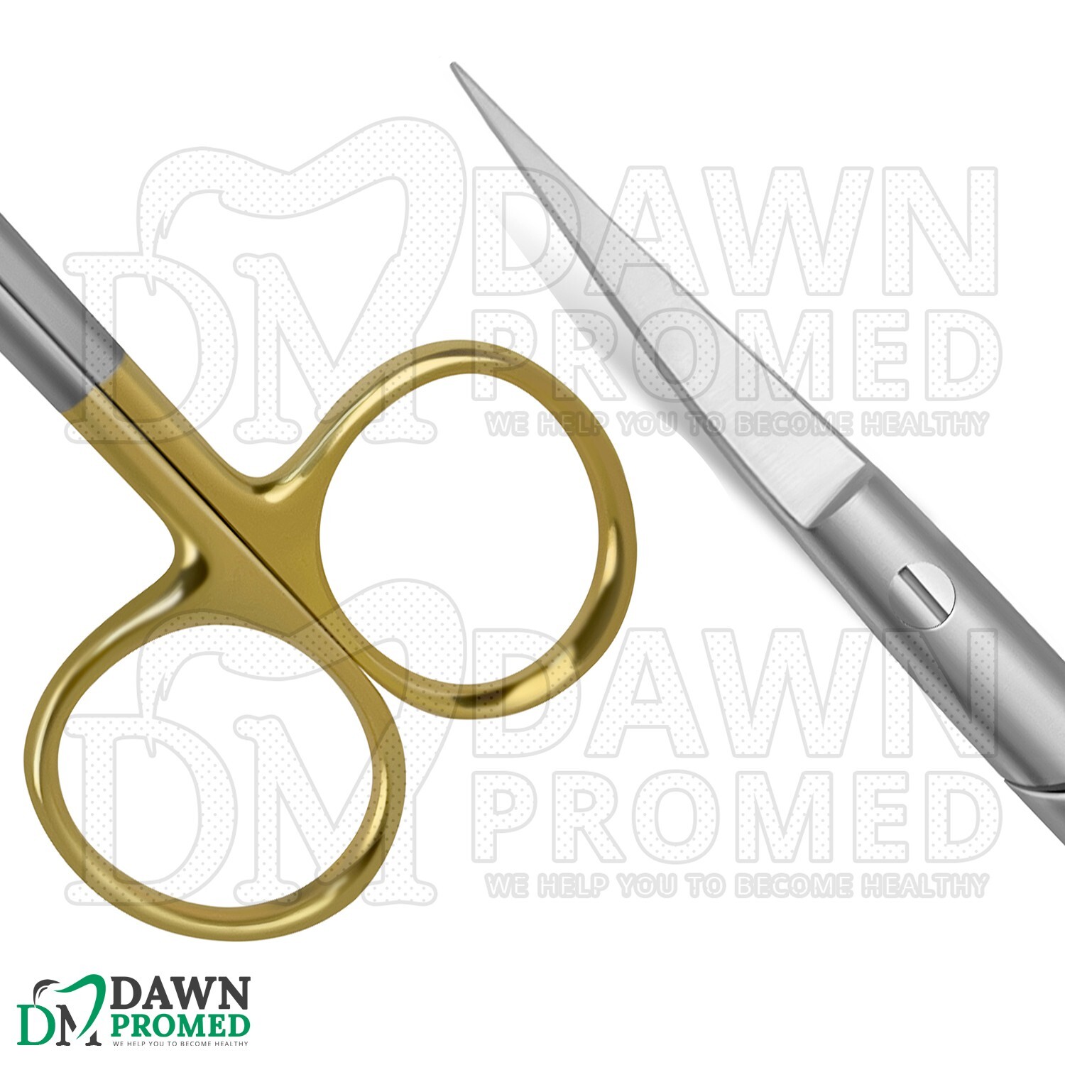 2 Pcs TC Kelly Scissors Straight & Curved 6.25″ Surgical Dental Instruments Set