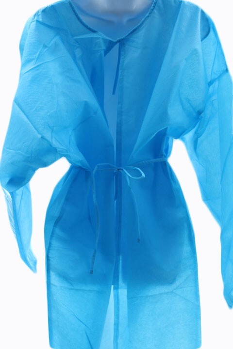 5 Pcs Disposable Medical Gown Sky Blue