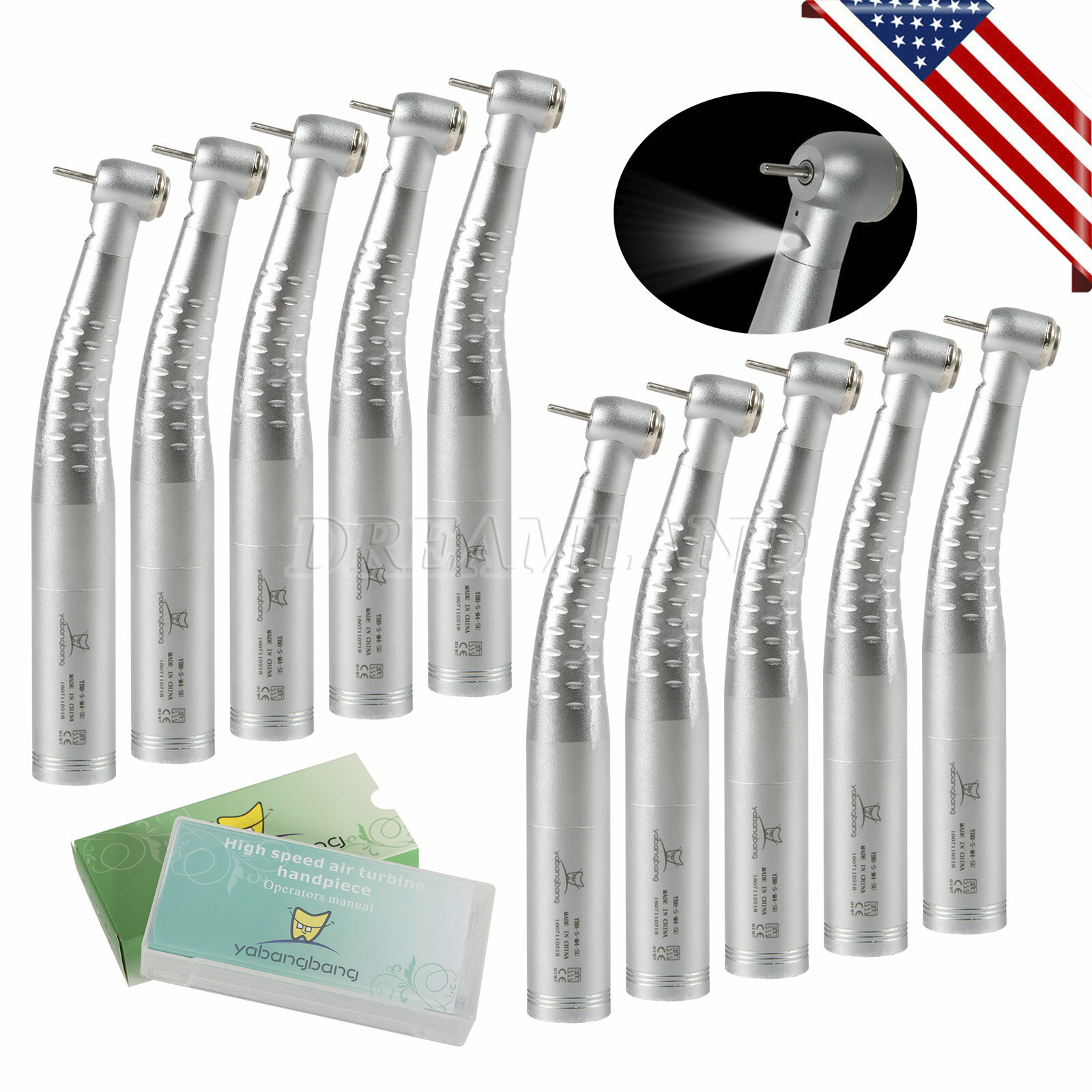 Yabang Dental Fiber Optic LED High Speed Handpiece Fit KaVo Coupler YB6/YD6
