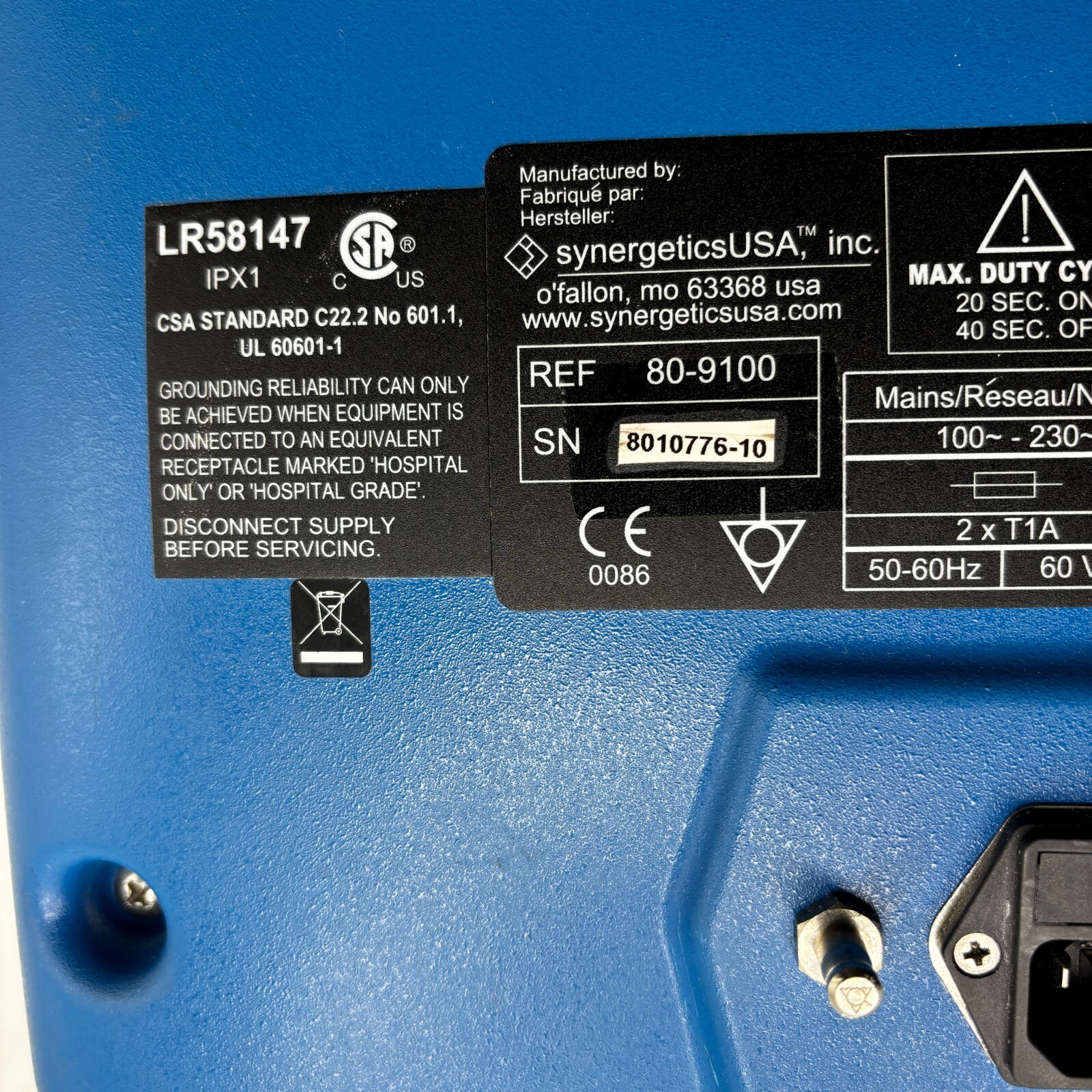 CODMAN MALIS IRRIGATION MODULE 1000 REF:80-9100 50-60HZ 60VA LR58147 🎯