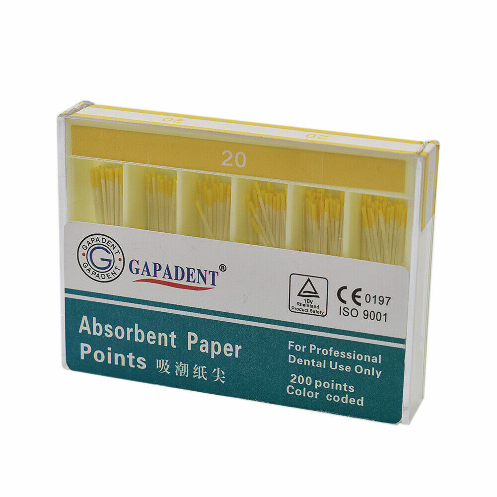 1 Pack Dental Gutta Percha Point Absorbent Paper Points Sterile #20 Box 200 Pcs
