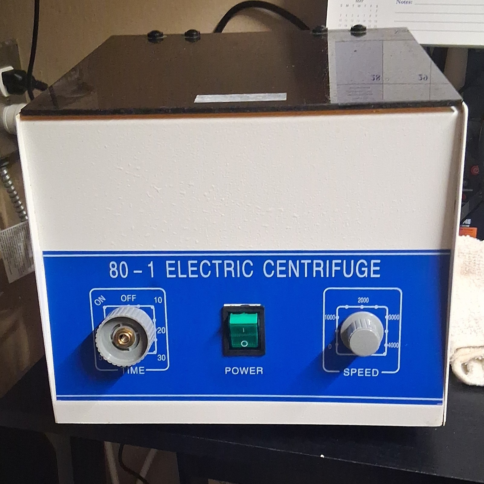 80-1 Electric Benchtop Lab Centrifuge, Variable Speed Timer, Fixed-Angle Rotor