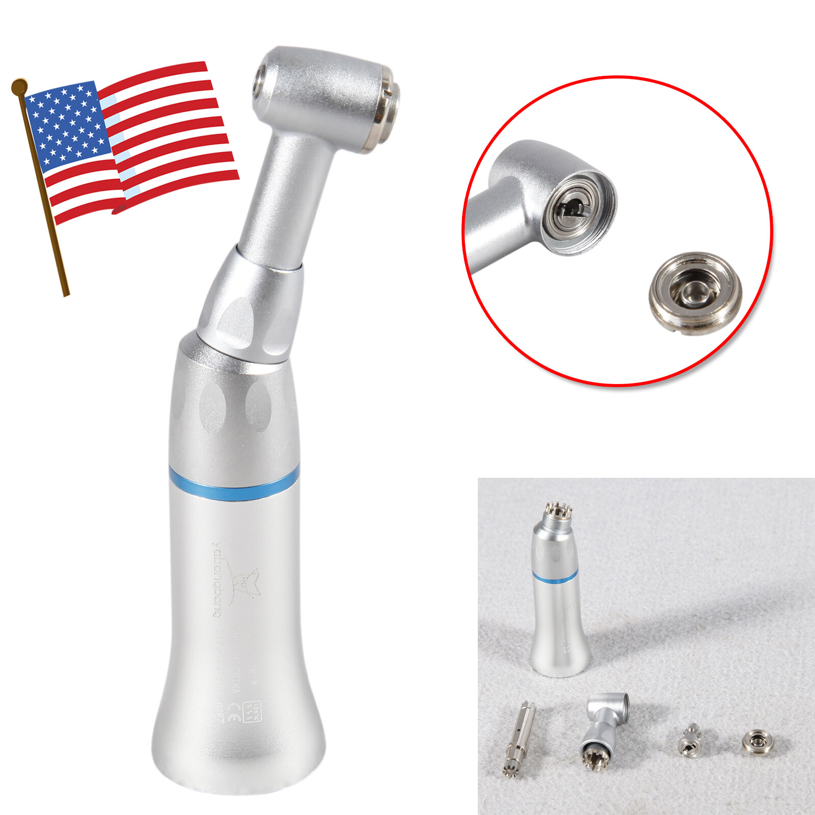 YAD Dental 1:1 Slow Low Speed Handpiece Contra Angle Push Button E-Type