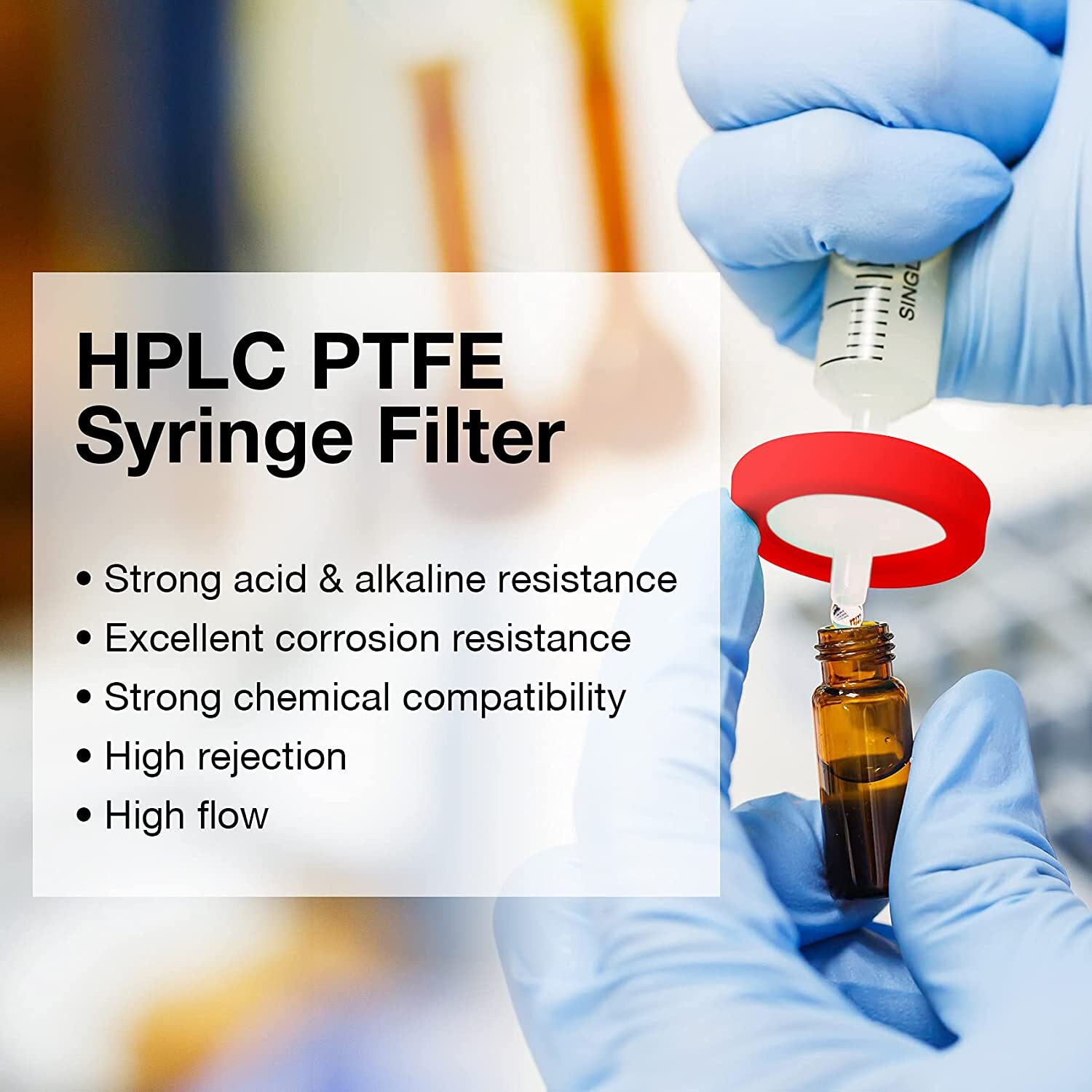 500PCS 15mL Centrifuge Test Tubes+ PTFE Syringe Filters 0.22μm/0.45μm 13mm/25mm