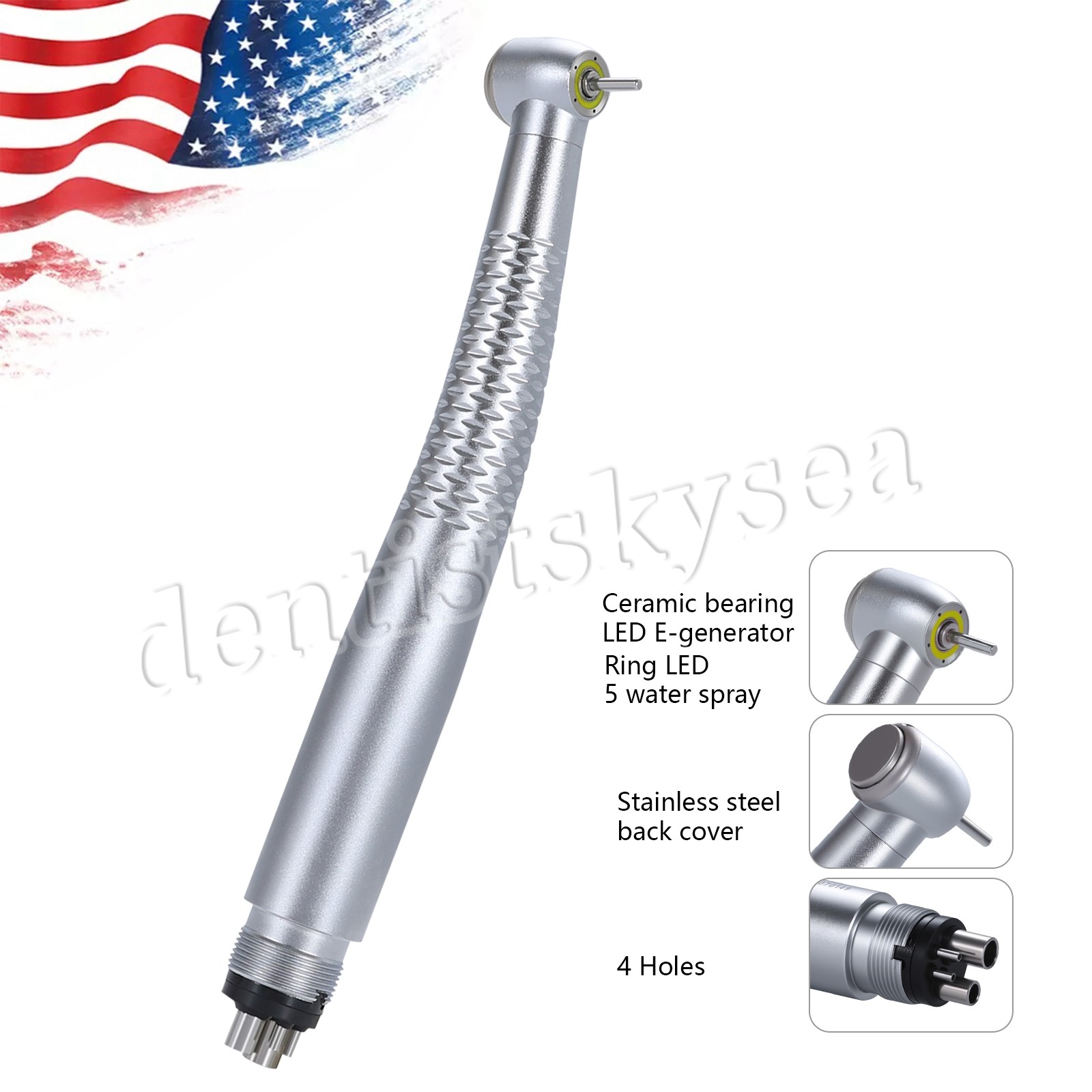 Dental LED High Speed Handpiece Shadowless E-Generator Turbine 4H