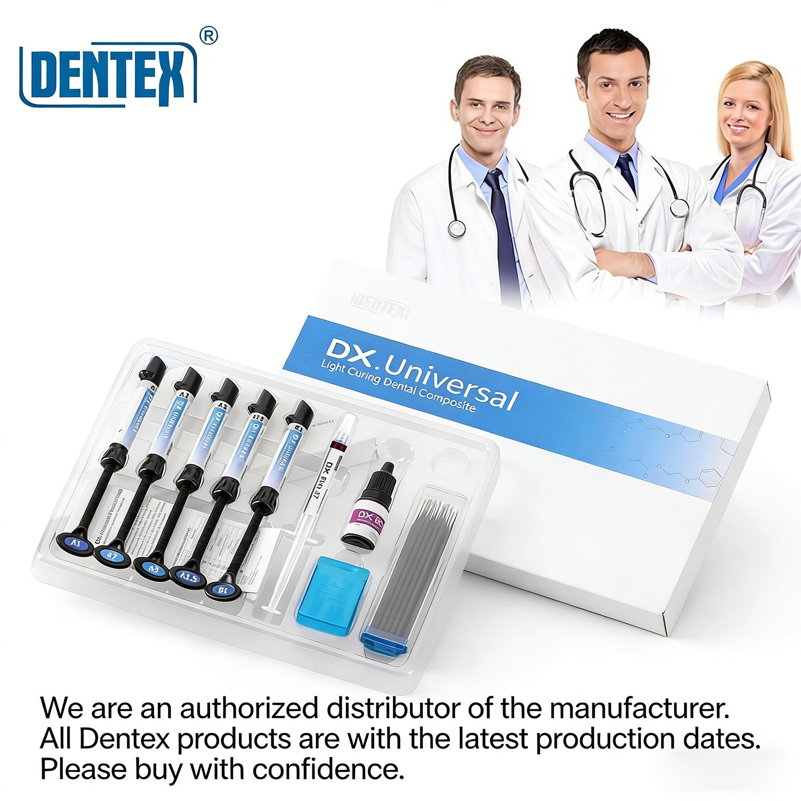 1Set Dental Dentex DX.Universal Light Curing Dental Composite Resin A1-B1