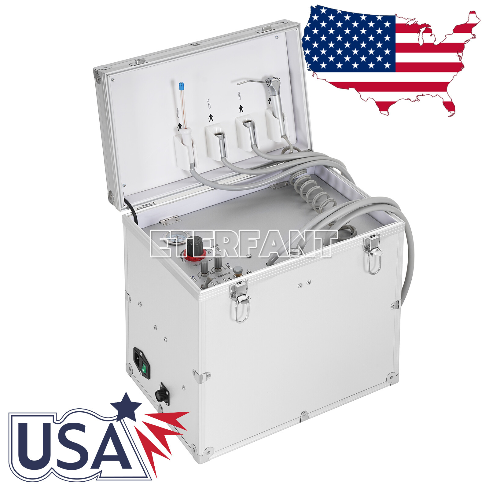 Dental Portable Delivery Unit Air Compressor Suction System 4 Holes BD-402 US