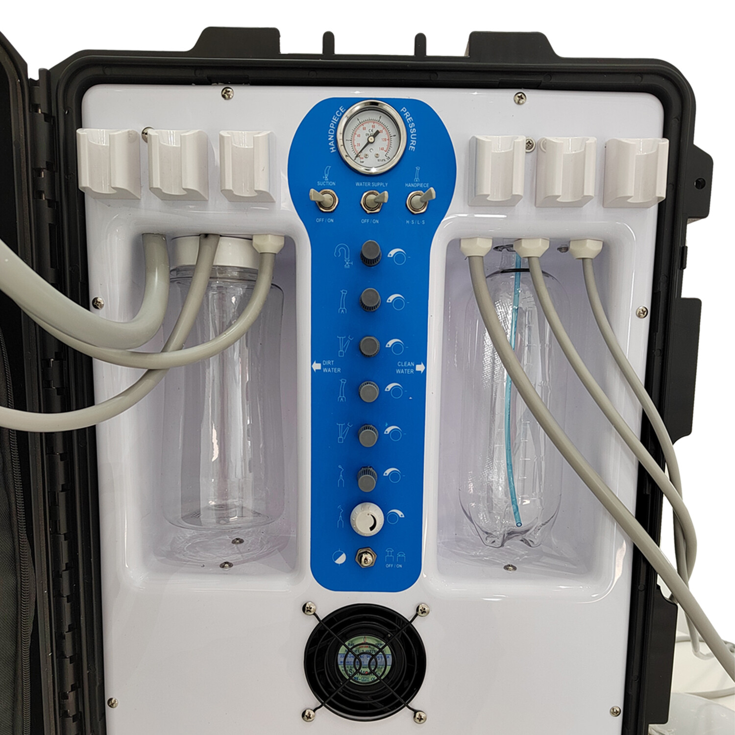 Updated Portable Dental Unit Air Compressor P206S+LED Curing Light+LED Scaler 4H