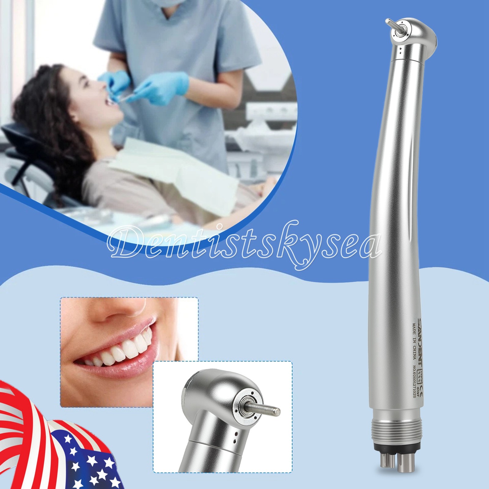 NSK Style Dental High Speed Handpiece Air Turbine 4Holes STNABM