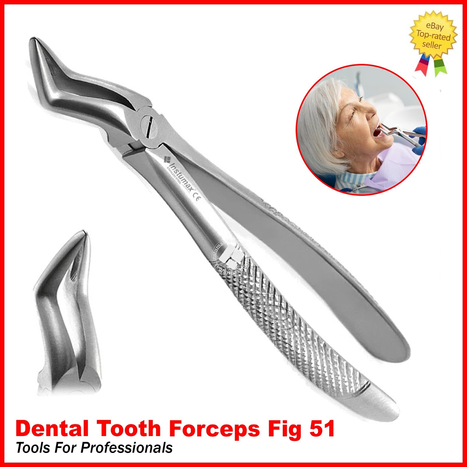Dental Tooth Extraction Forceps Upper & Lower Molar Teeth Extracting Pliers CE
