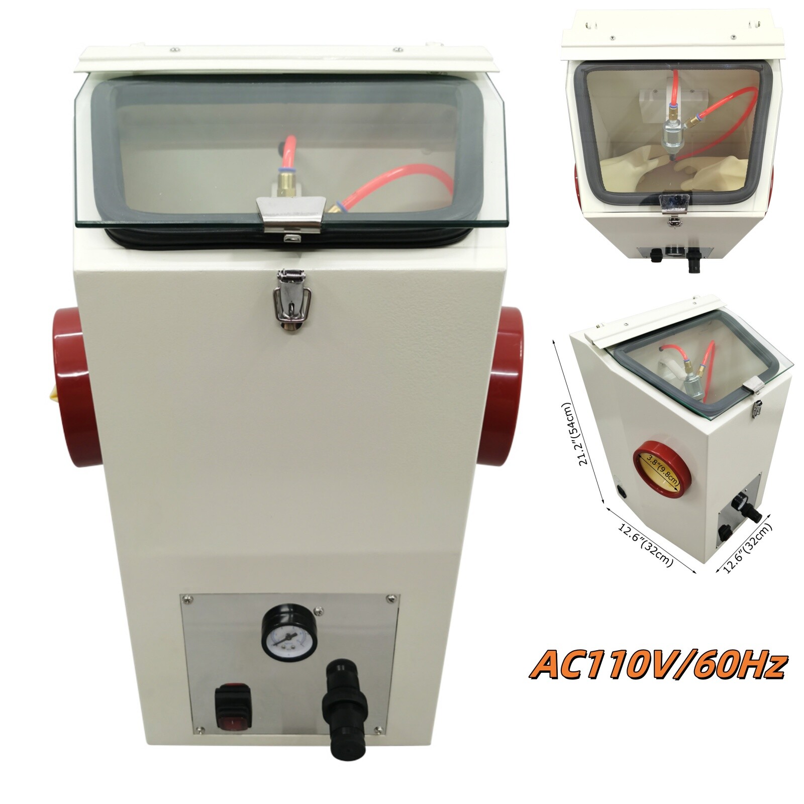 110V Dental Lab Vertical Circulable Sandblasting Machine Sand Blasting Machine