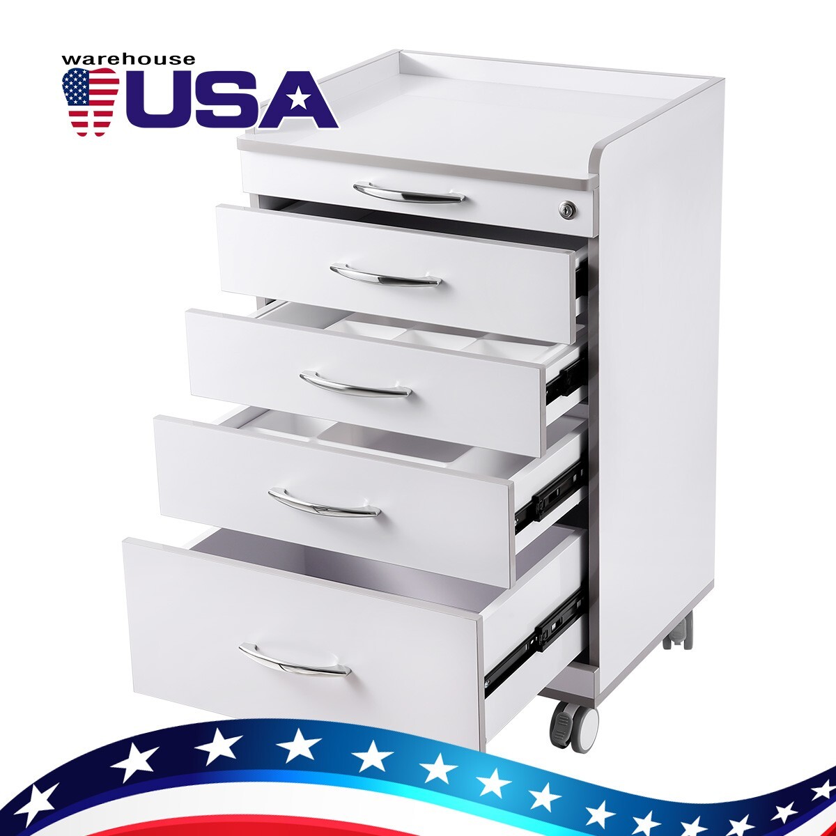 Dental Unit Chair Computer Controlled DC Motor /Mobile Storage Cabinet 4 Drawers