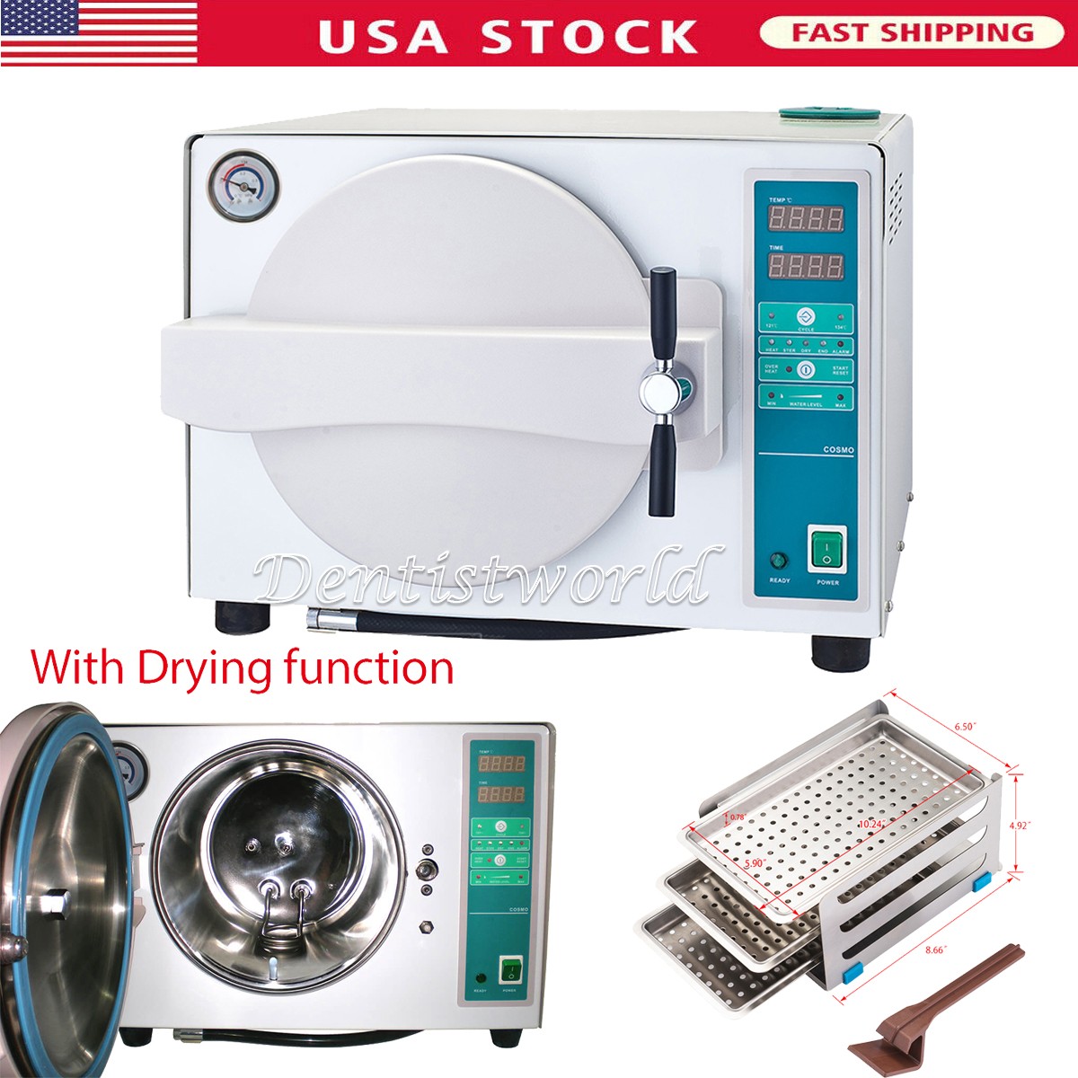 Dental Autoclave Steam Sterilizer Medical Sterilizition Drying Sterilizing Case