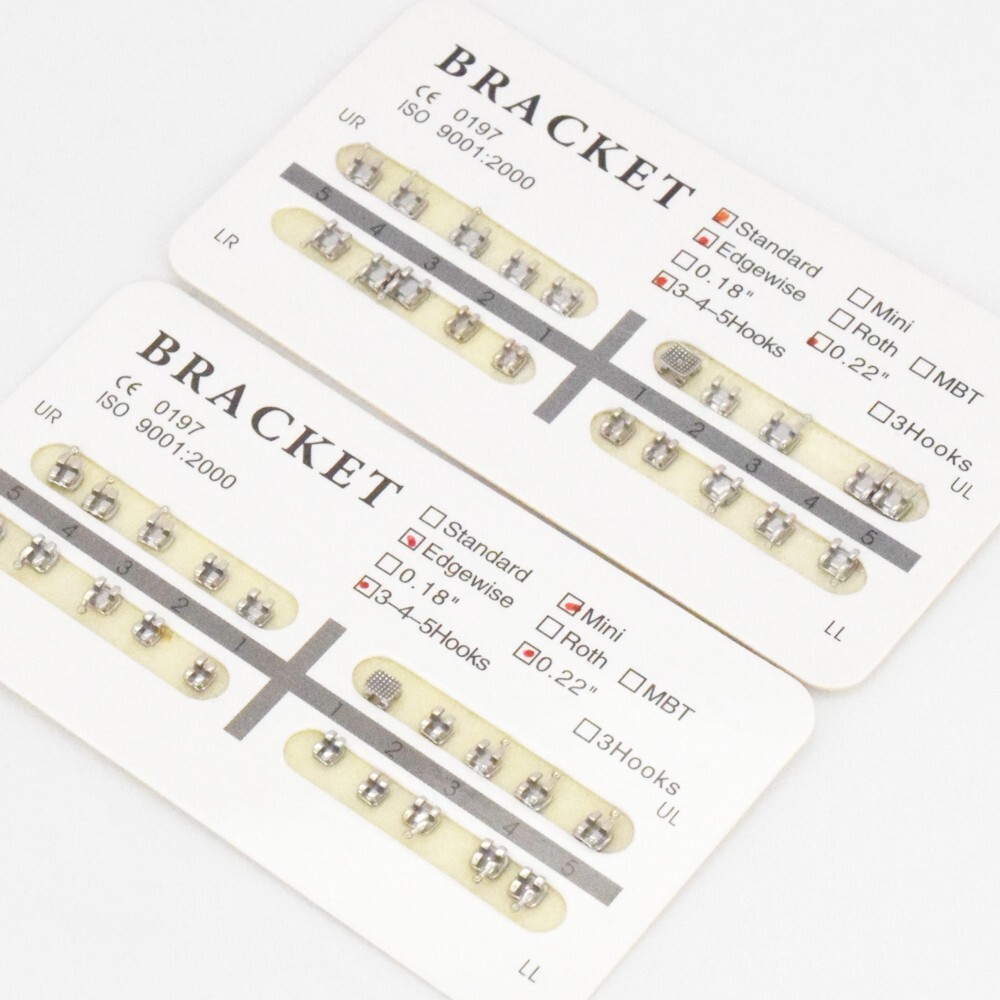 20 pcs/Kit Orthodontic Dental Bracket Braces Mini Edgewise .022 Hooks 3-4-5 MIM