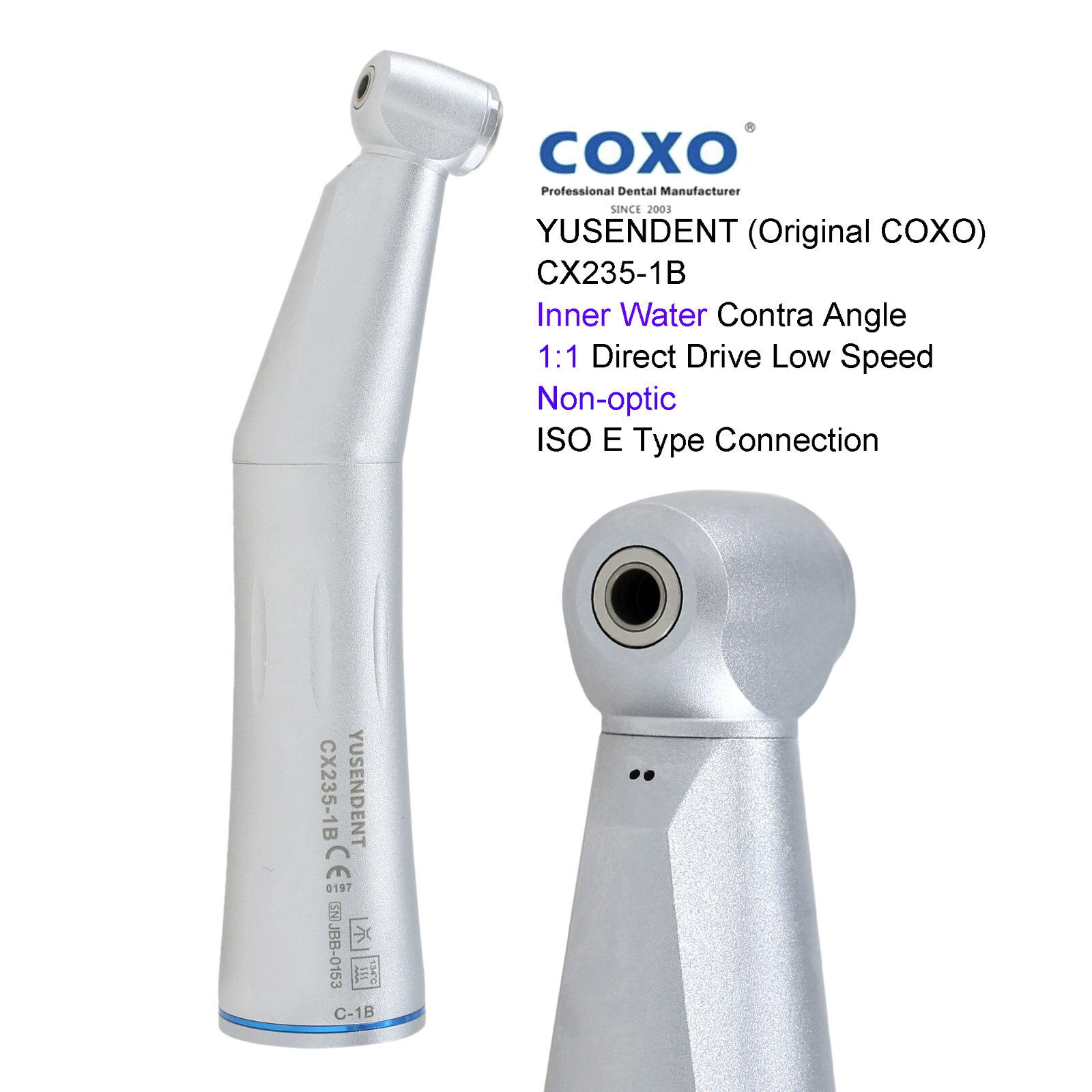 COXO Low Speed Handpiece 1:1 Dental Contra Angle Inner Water CX235-1B NSK X25