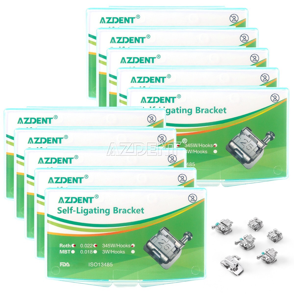 Dental Orthodontic Brackets Braces Self-Ligating Mini Roth.022 345 Hooks USA