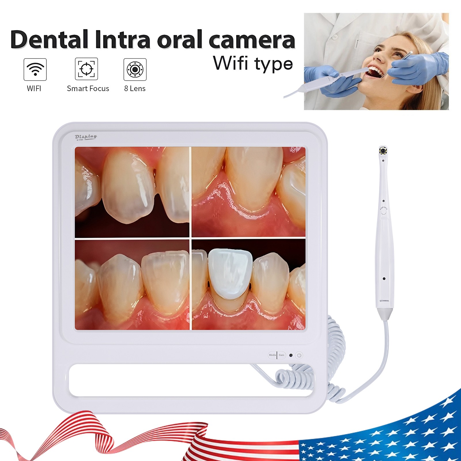 8LED light Dental Intraoral Camera Digital Imaging Intra Oral Endoscope USB/Wifi