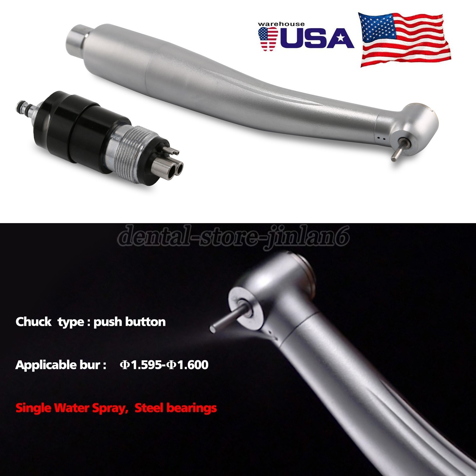 10 Pcs NSK Style Dental High Speed Turbine Handpiece+4 Hole Quick Coupling YBNK4