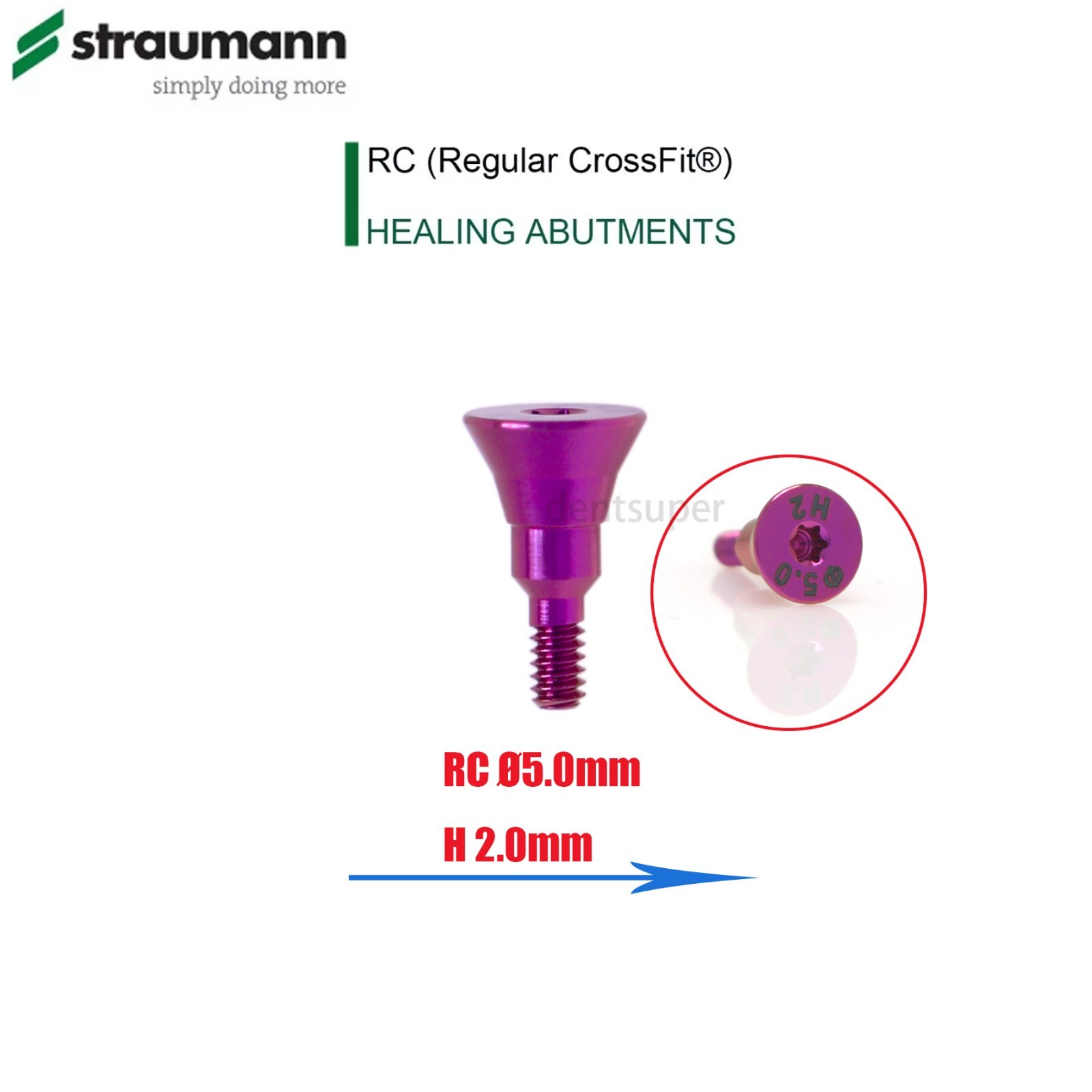 RC Fit Straumann ITI Bone Level Dental Healing Abutment Healing Closure D4.5-6.5